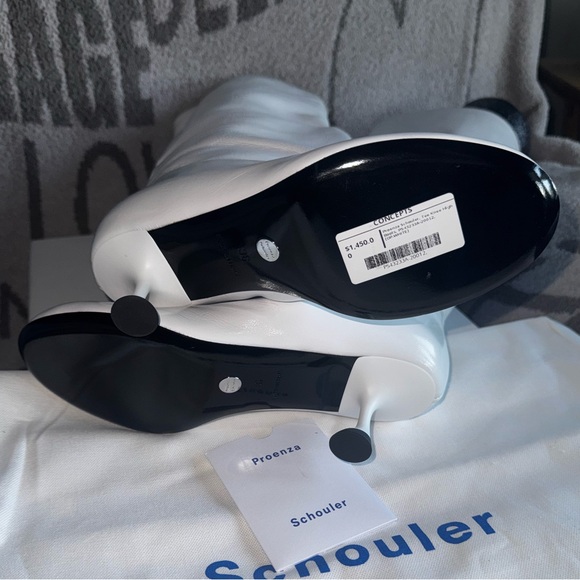 Proenza Shouler tee knee high boots baggy white nappa leather size 6 NWB runway - Picture 12 of 15